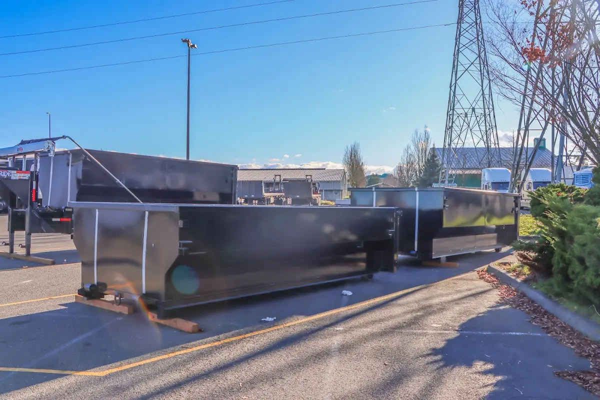 Roll-off dumpster ready for waste disposal at job site for Residential Dumpster Rental in Cherry Valley